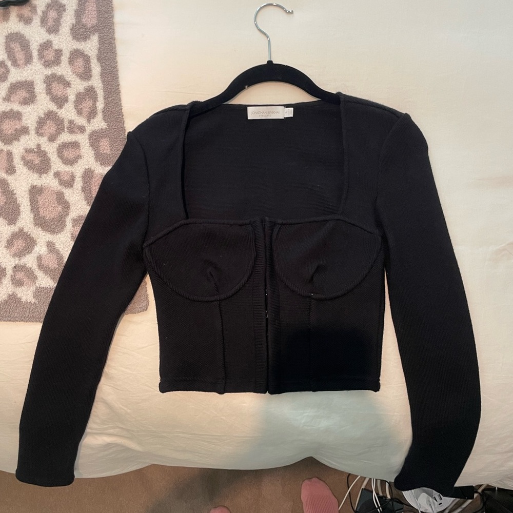 Jonathan Simkhai Standard Corset Long Sleeve Top